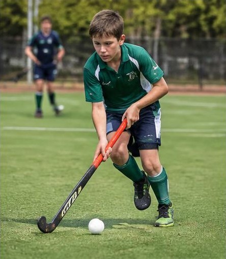 Junior hockey player in action